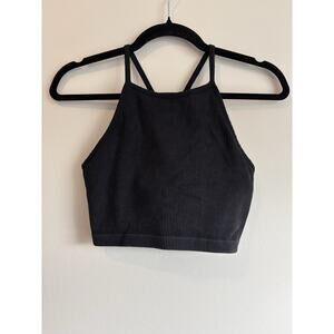 Joy Lab Black Ribbed Tank Top Women Size Medium